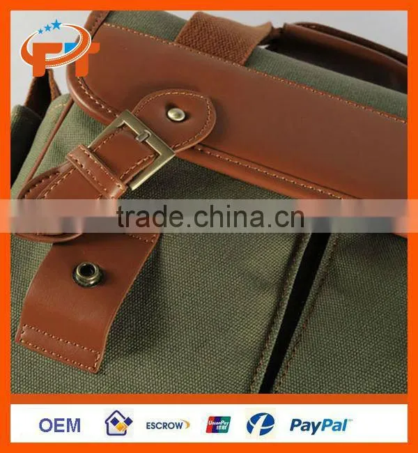 Canvas camera bag for 1 camera 2 lens and can for ipad