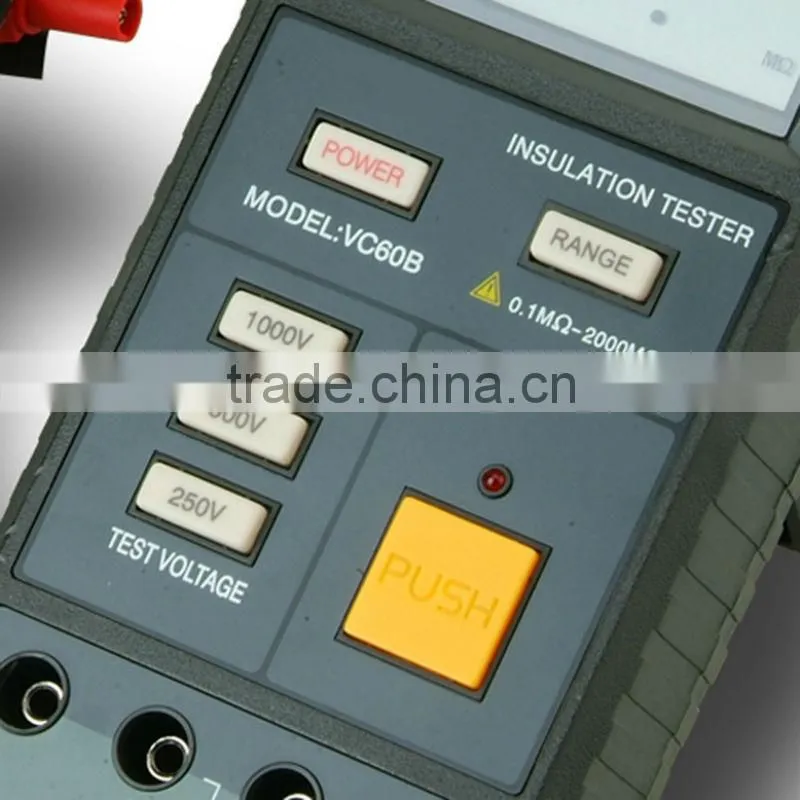 Megohmmeter Meter 9V DC1000V VC60B Megger Megohm Resistance Insulation Tester