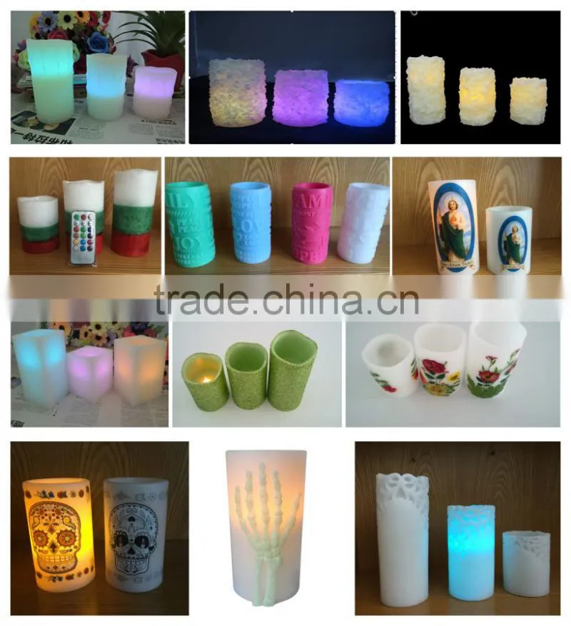 Color Changing Mood Candles with Remote and Timer, Set of 3