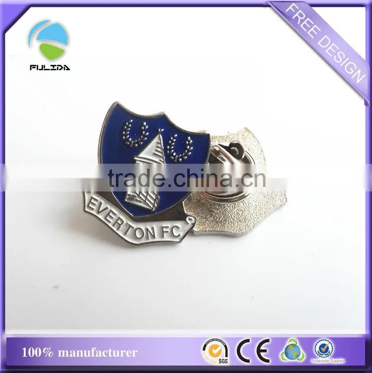 custom shield shaped metal lapel pin badge souvenir