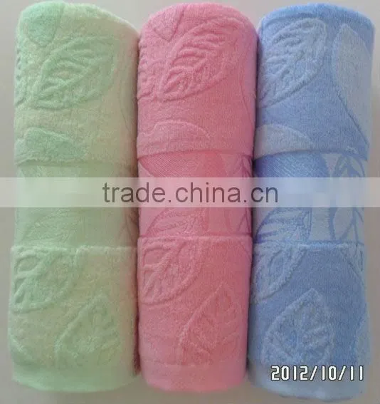 solid cotton bamboo blend jacquard bath towel set