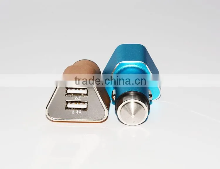 Hot Sales ! Metal Bullet Electric Dual Car Charger