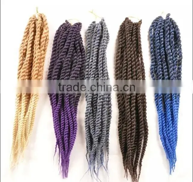 Best Quality 2X havana mambo twist crochet braiding hair 24inch 120gram havana mambo twist braid hair extension
