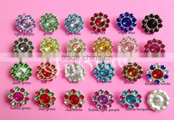 stock 21*13mm rhinestone Christmas santa hat button slider for ribbon 3/8" hair bow center(BTN-5393)