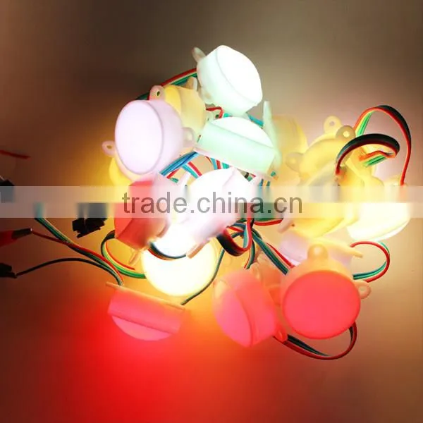 45mm ws2811,ws2801,USC1903,LPD6803,DMX512 led modules Milky case waterproof IP68 DC 12V Led pixel 3 pcs leds inside