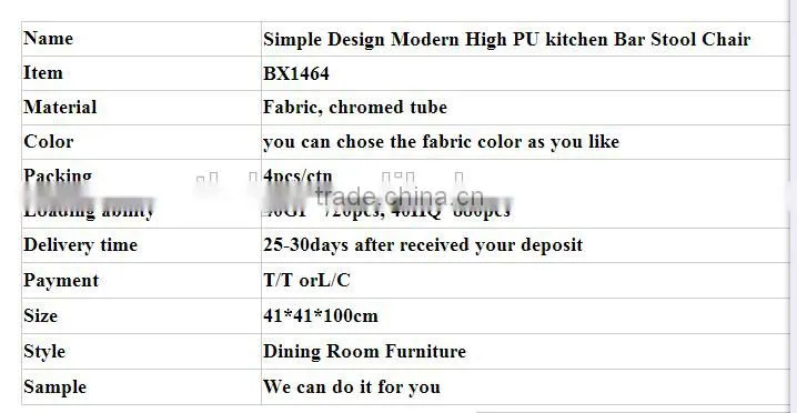 Factory price 2016 New design High Bar Chair from china