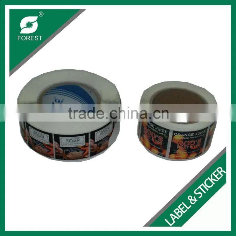 FOOD GRADE ENVIRONMENTAL CUSTOM LABEL FOOD PACKAGING STICKERS WITH MULTI COLORS