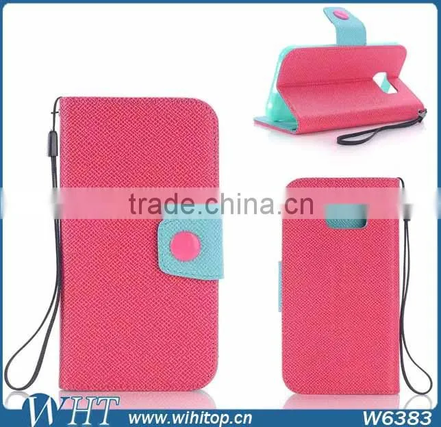 Fashion Korean Style Magnetic Flip Leather Case Stand Wallet Holster For Samsung Galaxy S6 G9200