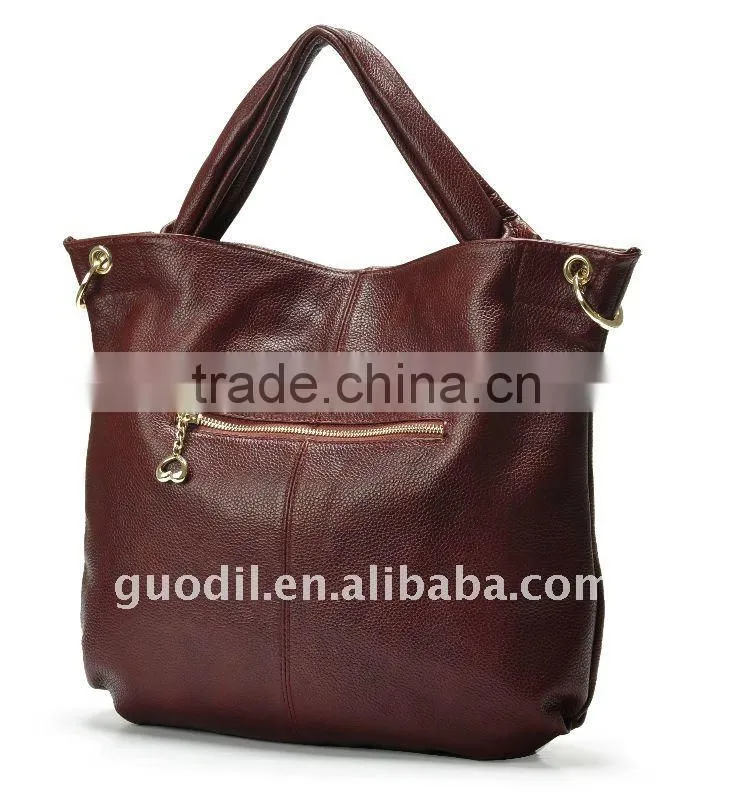 HOT SALES! 2012 China FASHION Stock Brand lady genuine leather handbags