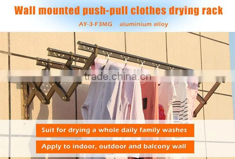 Aluminium alloy material push-pull wall mounted clothes drying rack