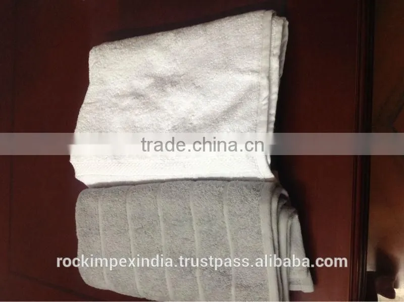 WHITE TERRY CLOTH COTTON HOTEL TOWELS