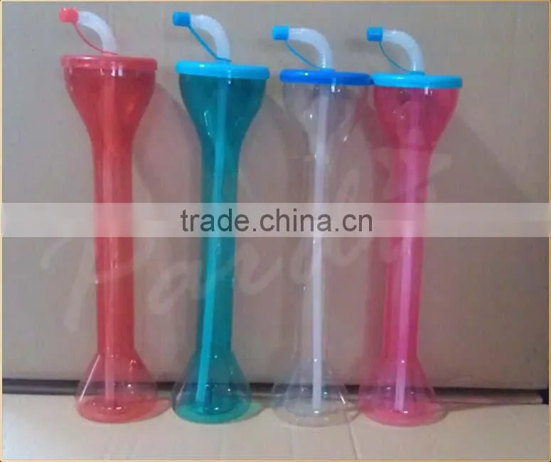 Wholesale party custom printing plastic drinking yard beer glass