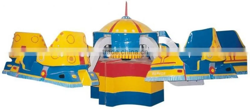 Amusement park items flying kiddie rides