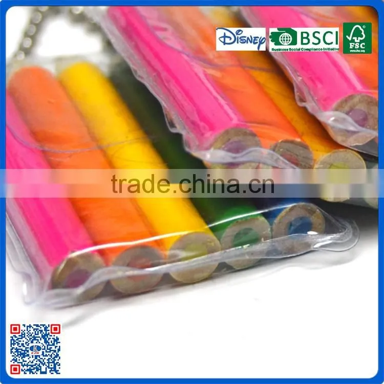 Korean small size novelty colorful pencils into PVC bag