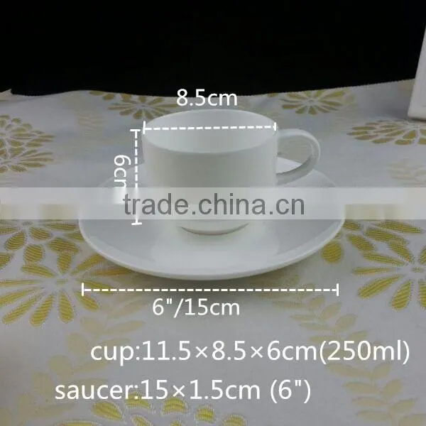 ceramic bone china round shape 150ml/250ml espresso cup with saucer