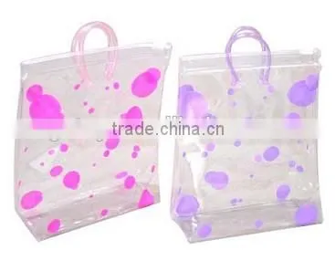 PVC ladies cosmetics bags floral shopping bag