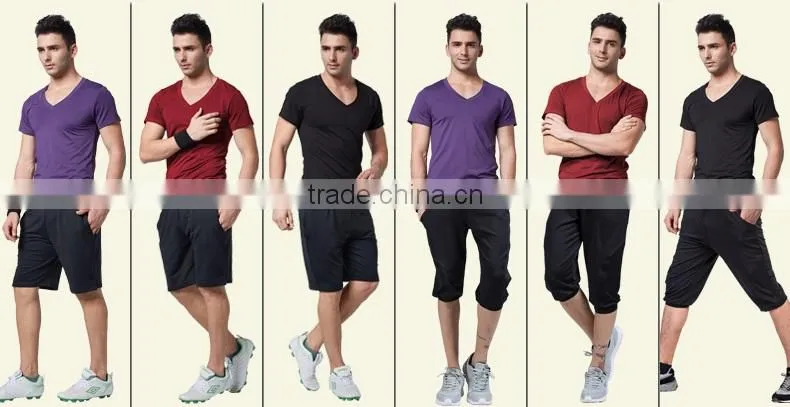 Men's Dry Fit Fitness Shirts 10% Spandex 90% PTT Dri Fit Shirts Wholesale