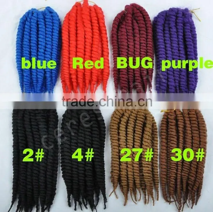 factory wholesale 100g/packet 16-24inch senegalese twist synthetic crochet braids