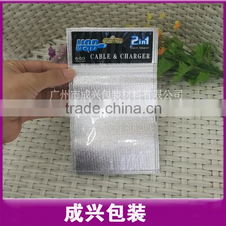 2 IN 1 USB cable & charger packaging plastic bags/zipper bag sleeve poly bag