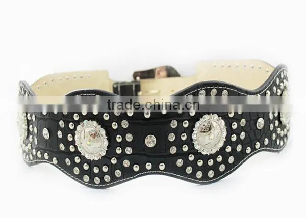 Wide Cowgirl Western Belts with Rhinestones