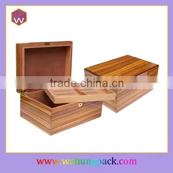 Handmade Wooden Box For Cigars /Wood Cigar Storage Box With Glass Lid