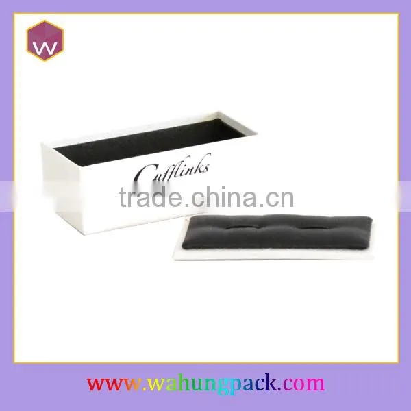 Custom Logo Cardboard White Cufflink Packaging Gift Box