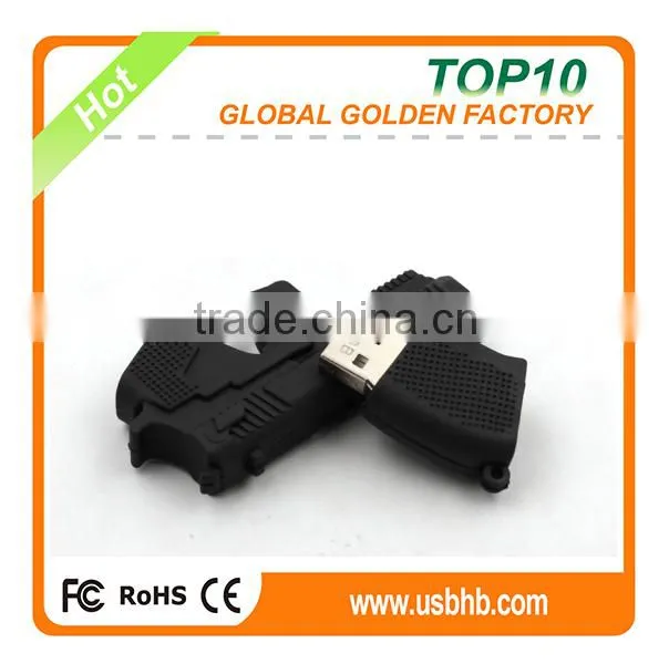 Factory price unique PVC pistol handgun 32gb 2.0-3.0 usb pendrive