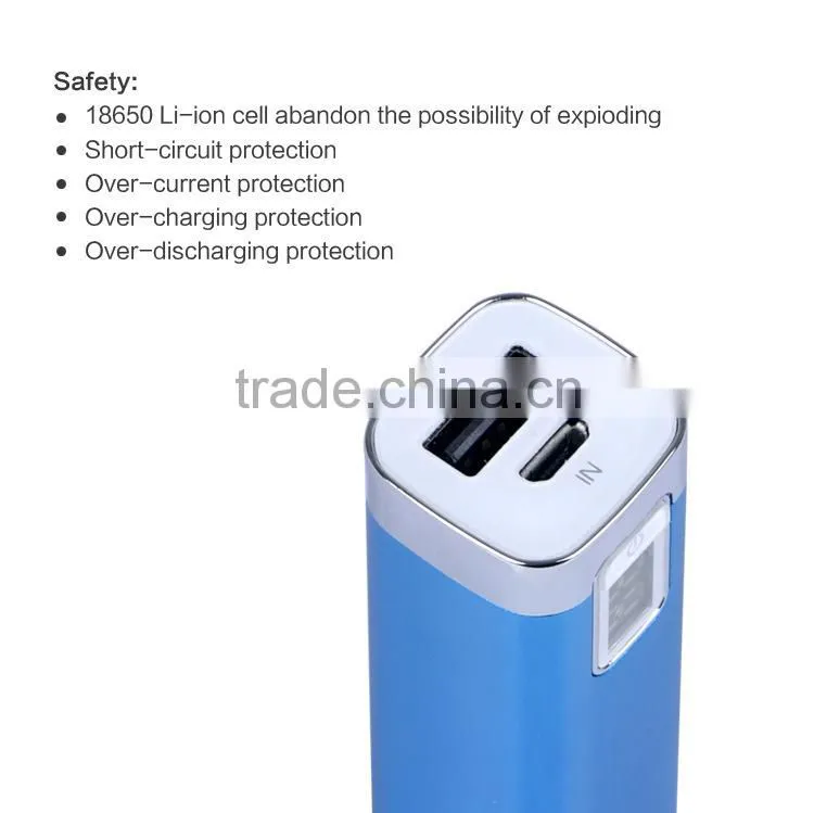 2016 Promotional Gift Led Battery Indicator Powerbank External Battery Charger 2600mah Power Bank