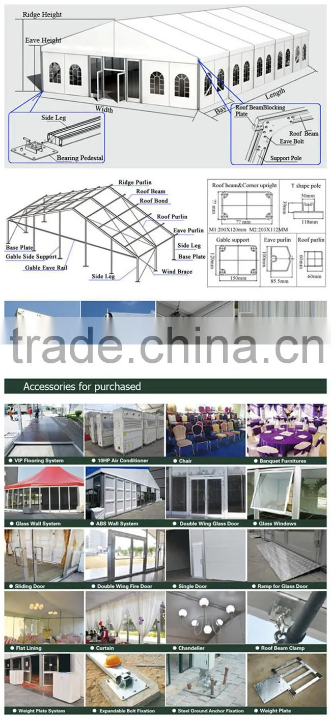 China temporary outdoor warehouse big tent 15mx50m