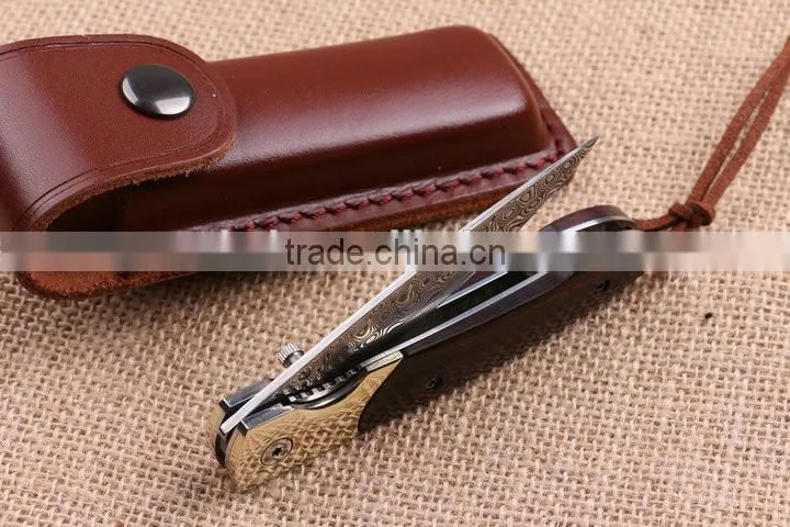 OEM Hunting Knife Application Custom made Damascus folding knife