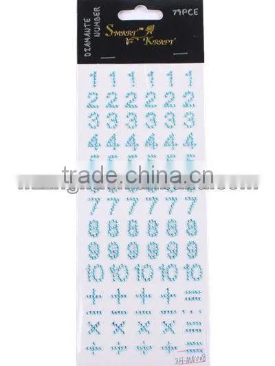 Diamante Number Body Jewelry Sticker