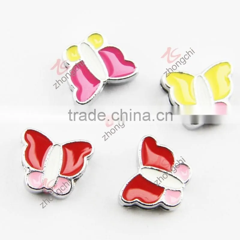 Metal Cute Butterfly Square Hole Spacer Charm Beads