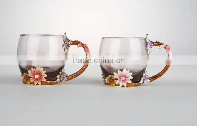 popular daisy design pewter enamel water cup roro brand