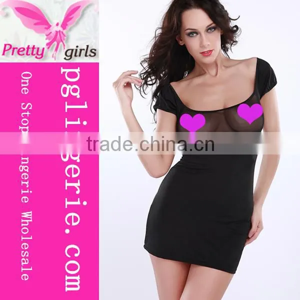 Sexy black chemise,sexy mesh chemise,sexy sleepwear