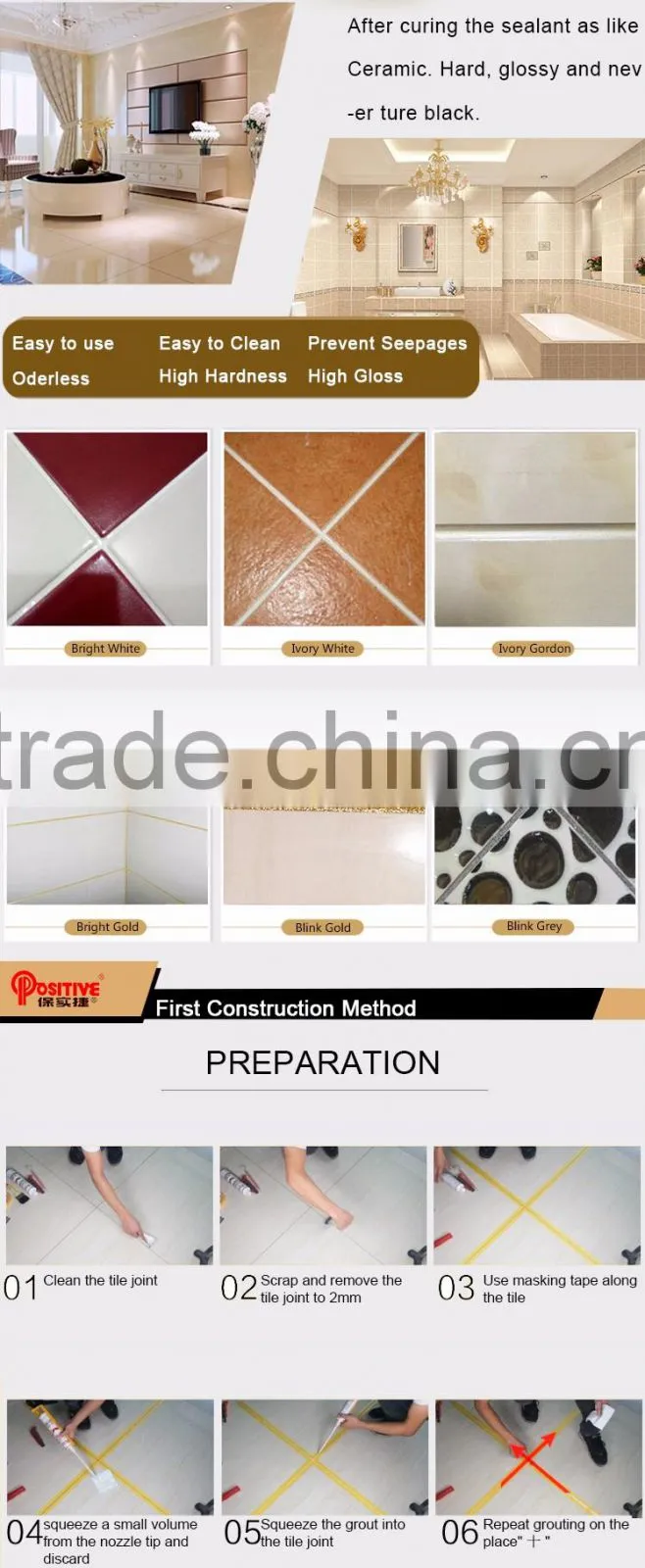 Mosaic Grout epoxy tile grout for Ceramic