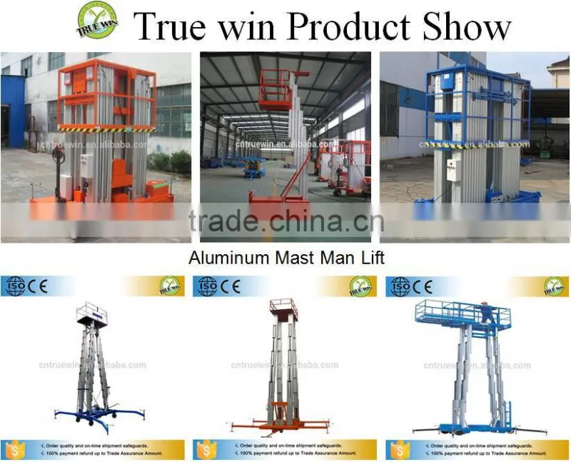 High Strength Aluminum Alloy Telescopic Mast Aerial Lift / ladder for man