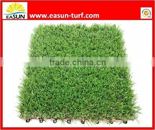 Plastic Flooring cover interlocking synthetic turf tile