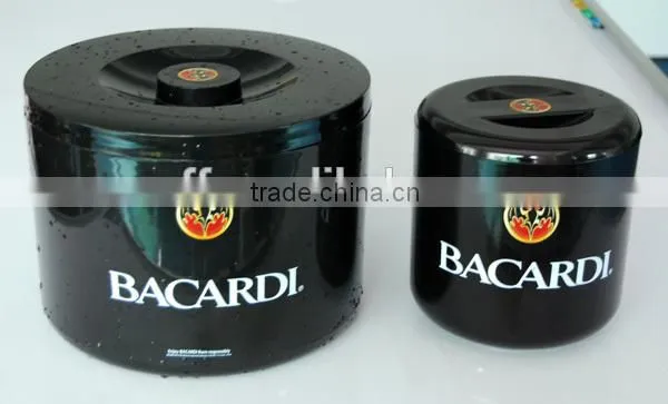 large capacity havana club round plastic ice bucket with lids