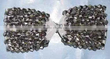 black sequin acrylic shoes flower