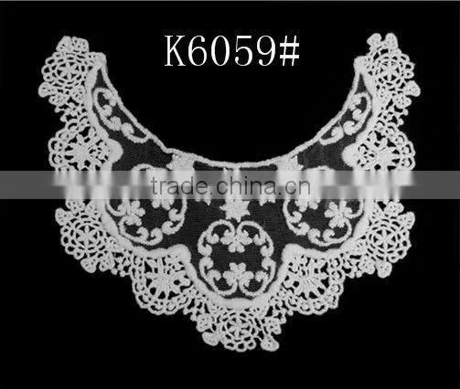 Customized crochet cotton printed lace fabric collar neck designs