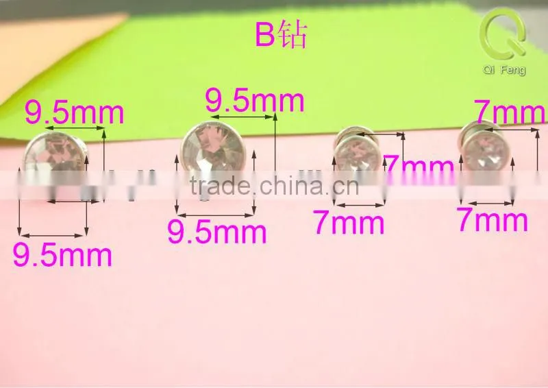 8mm crystal rivet, diamond cap snap button, crystal press snap button