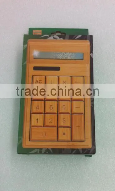 Solar Charge Bamboo Calculator Wood calculator unique for christmas gift