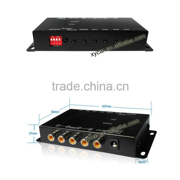 Hotsale Low price 4-channel Car camera control box car dvr, surround view cameras XY-6028