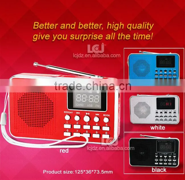 2015 mini creative speaker with fm radio and mp3 player