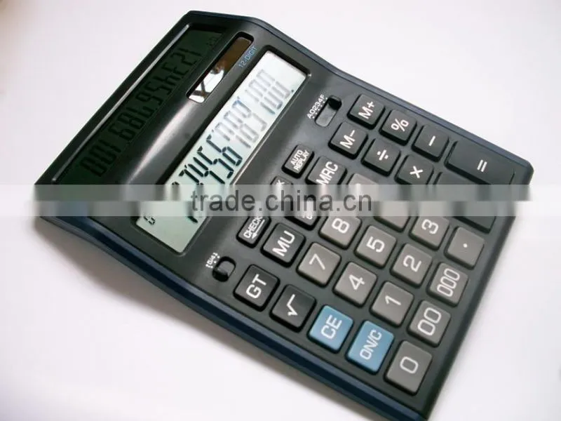 promotional item for shcool office dual power large diplay 12-digit electronic calculator double dual screen calculators