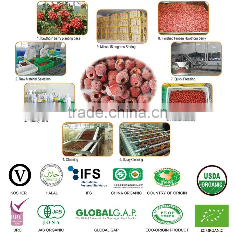 In order to healthy select organic health quick-frozen hawthorn berry fresh fruit