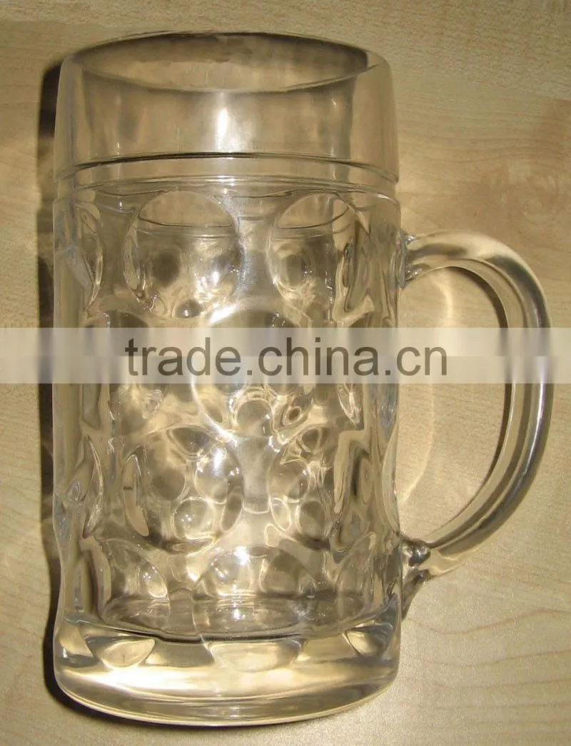 clear beer glass mug with ringer bar used
