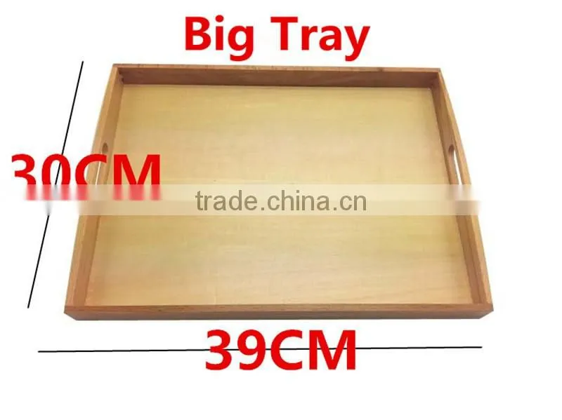 Custom kindergarten Montessori teaching aids wooden serving tray