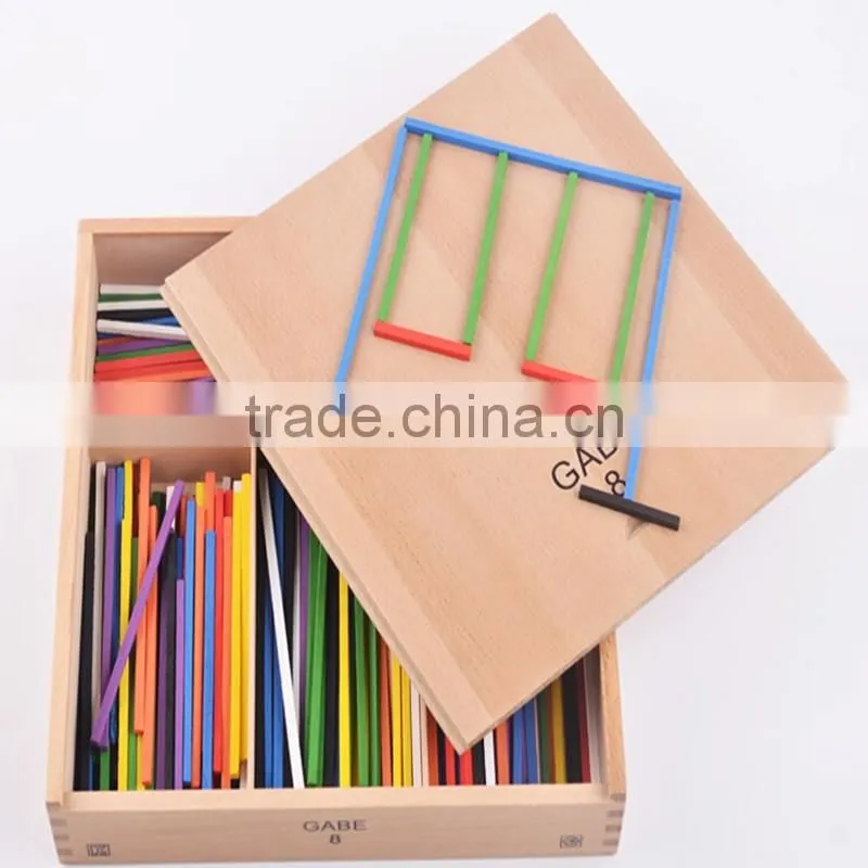 Kids wooden educational toy Froebel set with 15 types teaching AIDS