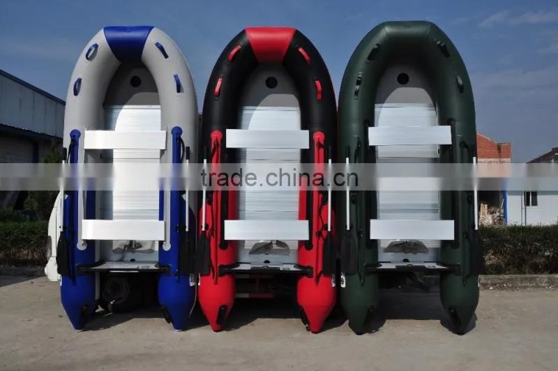 Inflatable fishing boat with trolling motor